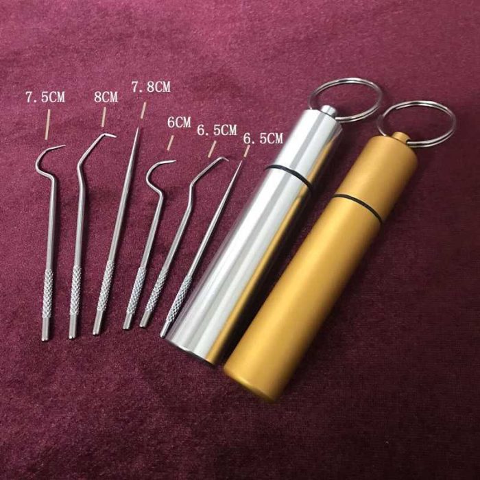 Stainless Steel Toothpick 304 Household Portable Cleaning Tool Toothpick Set 7pcs - Image 10